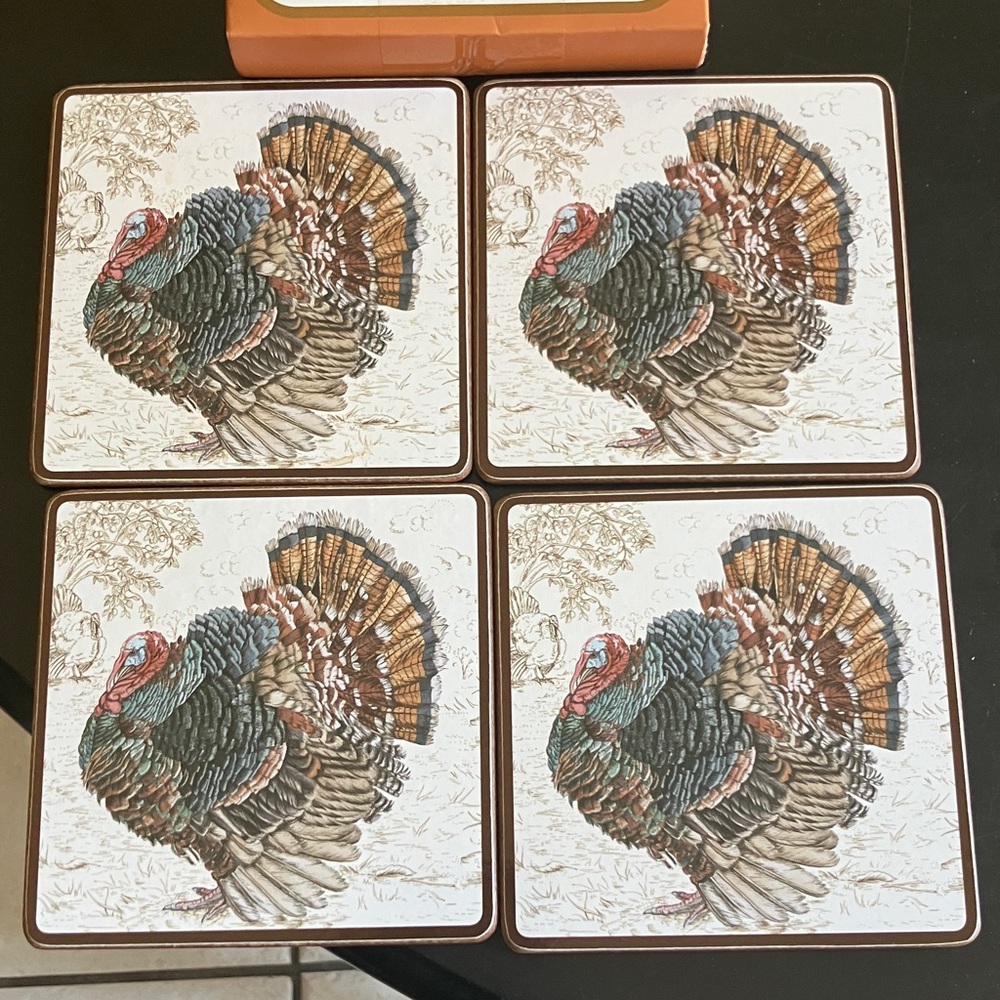 Williams Sonoma Multicolor Turkey Coasters - Picture 4 of 5